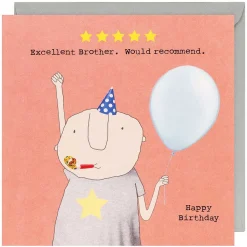 Five Star Brother Birthday Card>Rosie Made A Thing Cheap