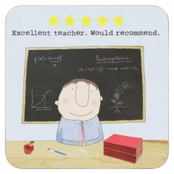 Five Star Teacher Man Coaster>Rosie Made A Thing Shop