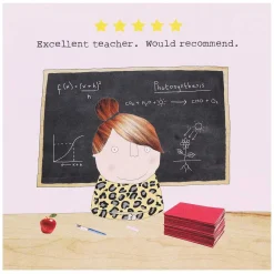 'Five Star Teacher' Woman's Teacher Card>Rosie Made A Thing Best