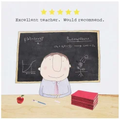 'Five Star Teacher' Men's Teacher Card>Rosie Made A Thing Online