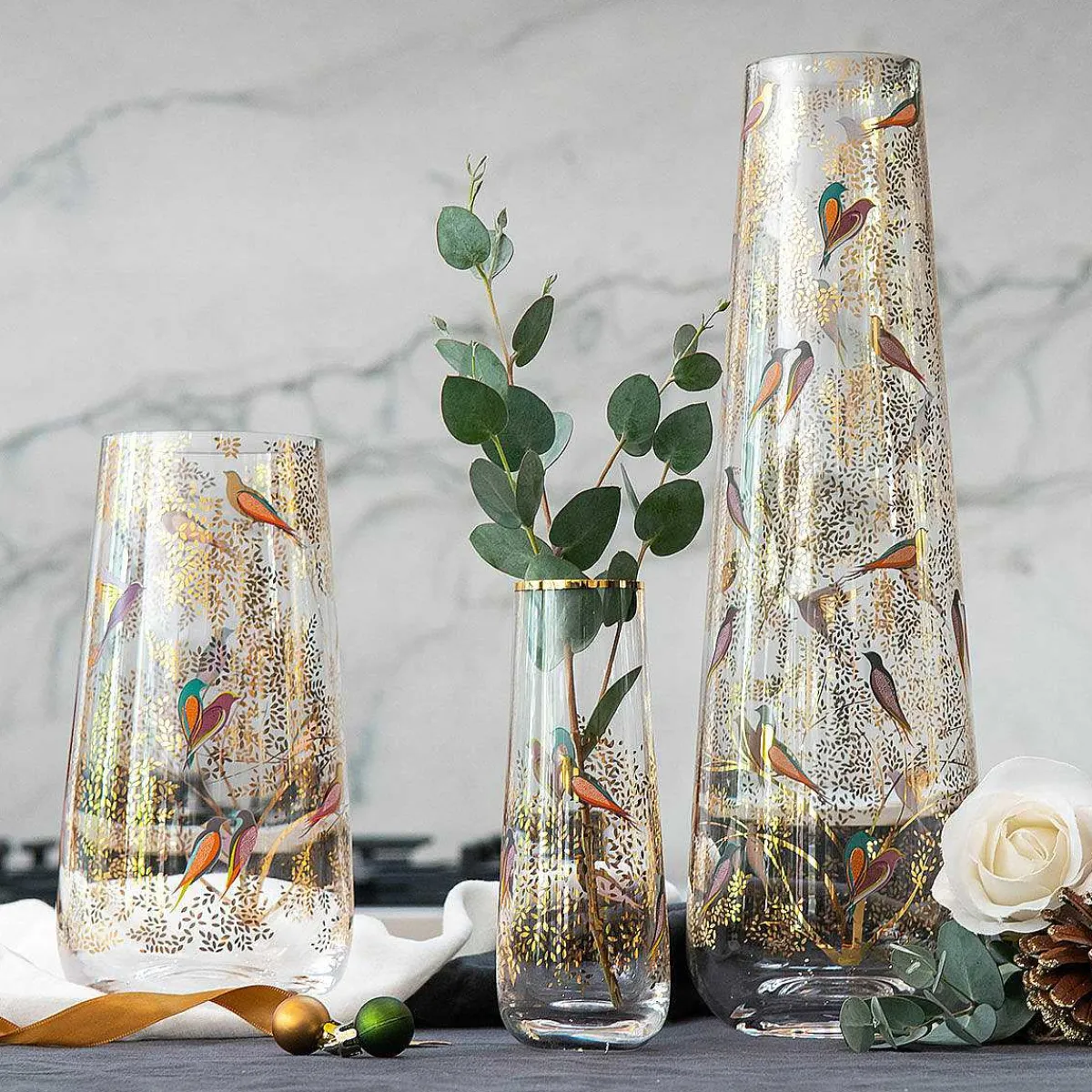 Chelsea Gold Tall 35Cm Glass Vase>Sara Miller Cheap