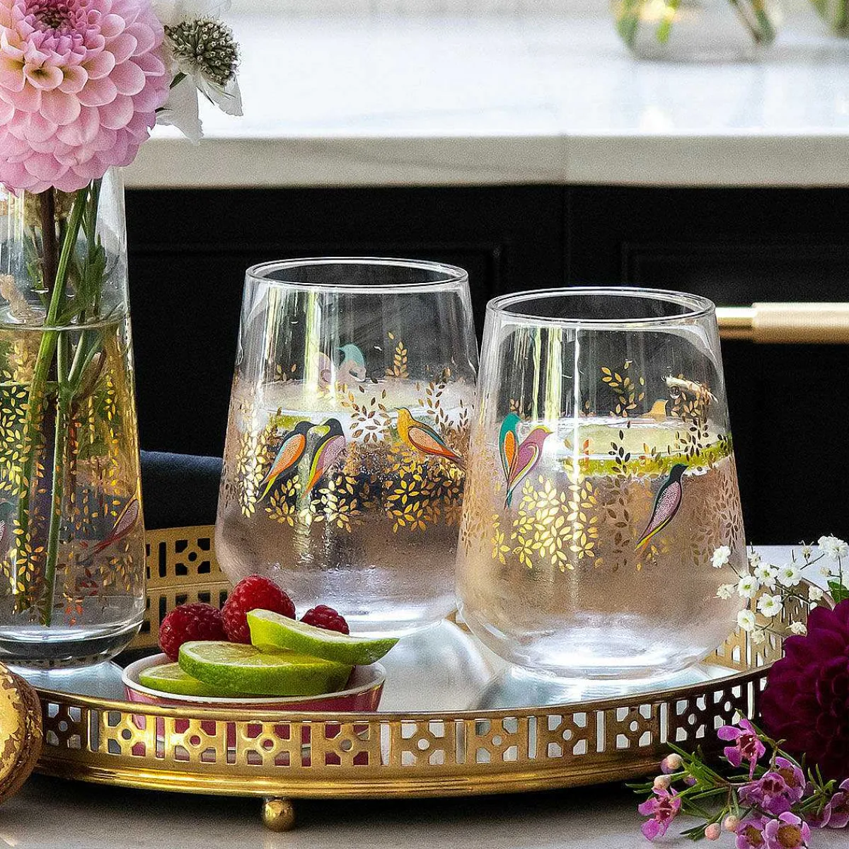 Chelsea Gold Set Of Two Tumbler Glasses>Sara Miller Discount