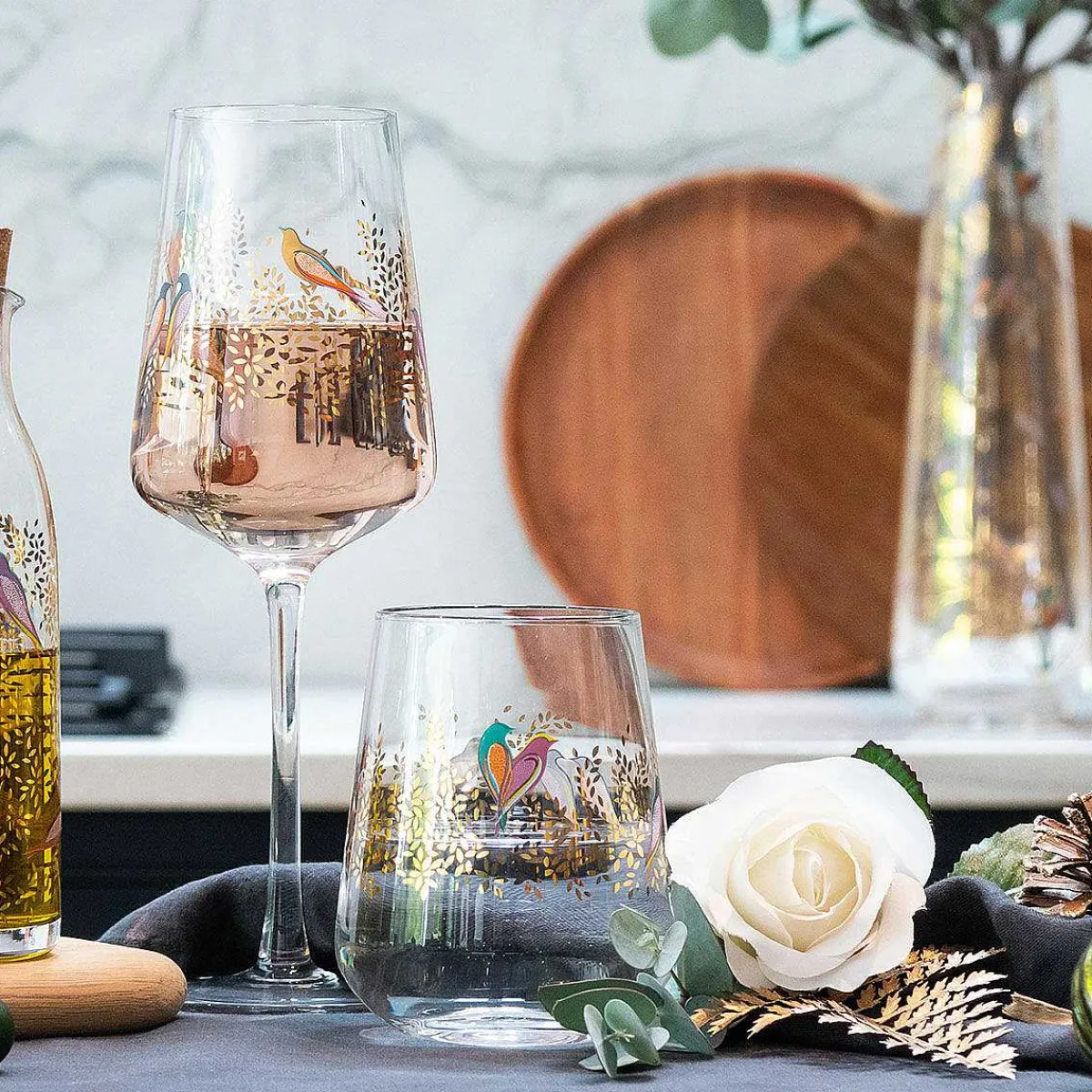 Chelsea Gold Set Of Two Tumbler Glasses>Sara Miller Discount