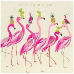 Flamingos Sorry You'Re Leaving Large Greetings Card>Sara Miller Hot