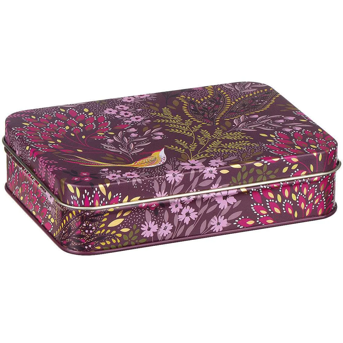 Haveli Garden Plum Songbird Small Deep Rectangular Tin>Sara Miller Store