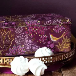 Haveli Garden Plum Songbird Long Deep Rectangular Tin>Sara Miller Flash Sale