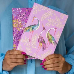 Haveli Garden Dancing Cranes A5 Fabric Journal><noscript><img width=