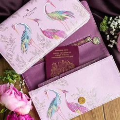 Haveli Garden Blossom Pink Dancing Cranes Travel Wallet><noscript><img width=