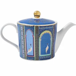 India Lattice Windows Indigo Teapot><noscript><img width=