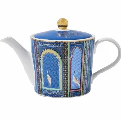 India Lattice Windows Indigo Teapot><noscript><img width=