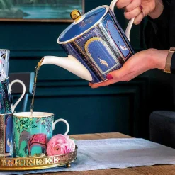 India Lattice Windows Indigo Teapot><noscript><img width=