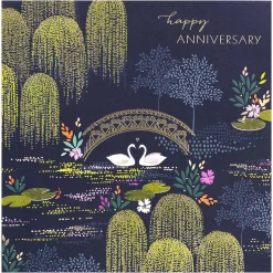 Swan Under Bridge Large Anniversary Card>Sara Miller Shop