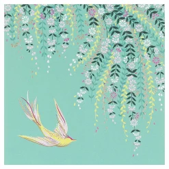 Swift & Trailing Florals Green Greetings Card>Sara Miller Sale