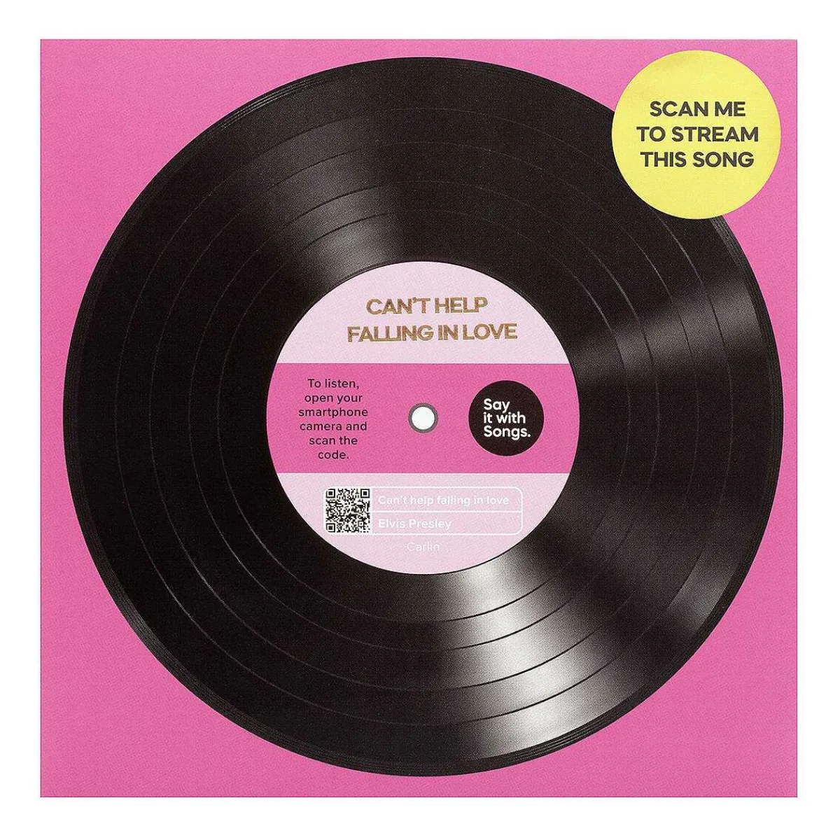 'Can'T Help Falling In Love' Card>Say it with Songs Clearance