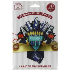 'Awesome Birthday' Pop Up Card><noscript><img width=