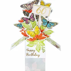 Clever Cubes Butterflies 60Th Birthday 3D Card>Second Nature Shop