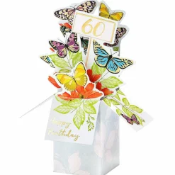 Clever Cubes Butterflies 60Th Birthday 3D Card>Second Nature Shop
