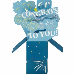 Clever Cubes Blue Fireworks 60Th Birthday 3D Card>Second Nature Cheap