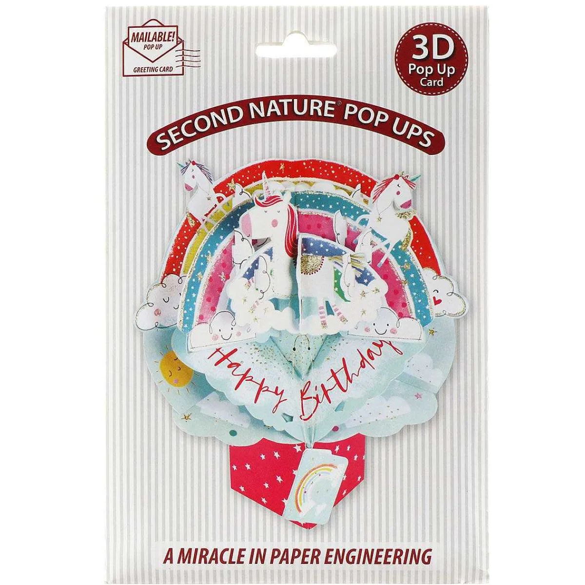 Rainbow & Unicorns 3D Pop Up Birthday Card>Second Nature Outlet