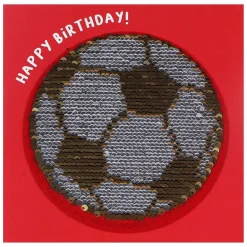 Shine Sequin Football Birthday Card With Peel Off Patch>Temptation Gifts Fashion