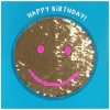Shine Sequin Smiley Birthday Card With Peel Off Patch>Temptation Gifts Outlet