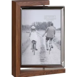 Dark Wood Look 5X7 Rotating Portrait Photo Frame><noscript><img width=