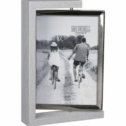 Grey Wood Look 5X7 Rotating Portrait Photo Frame><noscript><img width=