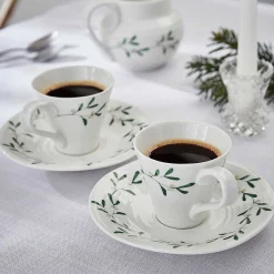 Mistletoe Amor Set Of Two Espresso Cups & Saucers><noscript><img width=