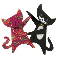 Dancing Cats Greetings Card>Special Delivery New