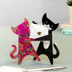 Dancing Cats Greetings Card><noscript><img width=