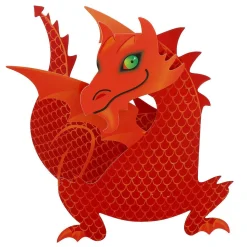 'Flame' Dragon 3D Greetings Card><noscript><img width=
