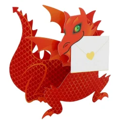 'Flame' Dragon 3D Greetings Card><noscript><img width=
