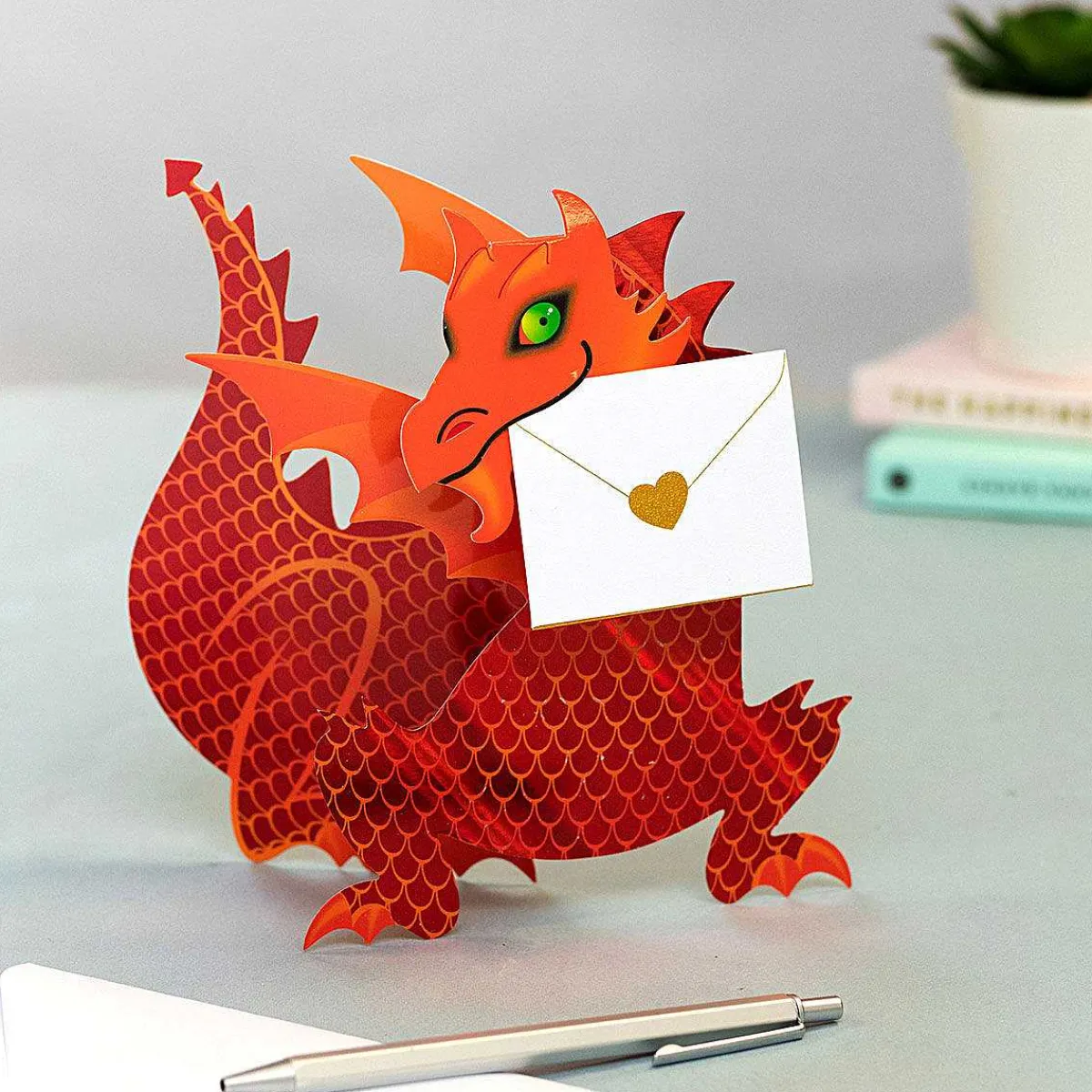'Flame' Dragon 3D Greetings Card>Special Delivery Best