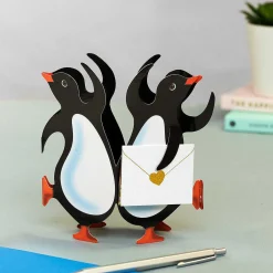 Party Penguins 3D Greetings Card><noscript><img width=