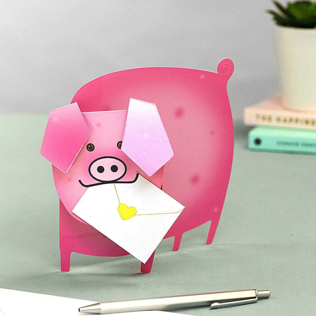 'Pink Piggy' 3D Greetings Card>Special Delivery Clearance