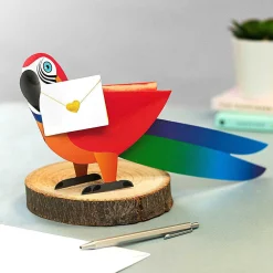 Polly The Parrot 3D Greetings Card><noscript><img width=