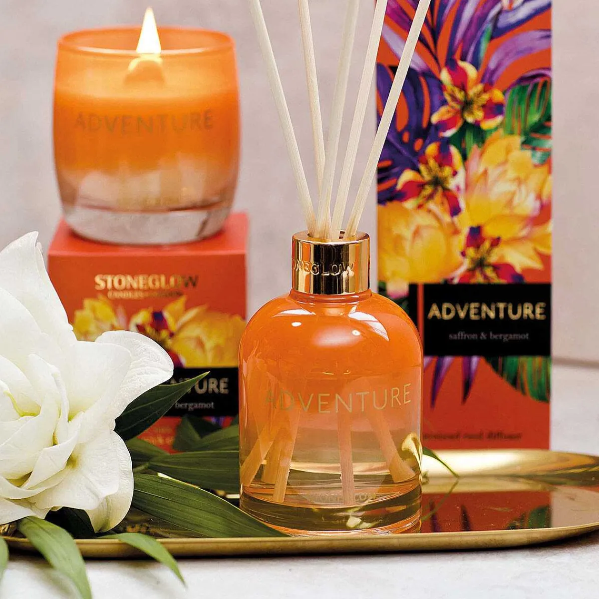 Infusion Adventure Saffron & Bergamot Tumbler Candle>Stoneglow Shop