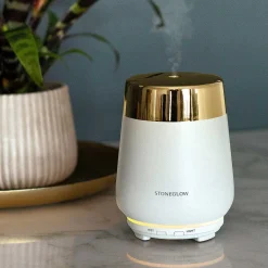 Luna White & Gold Ceramic Perfume Mist Diffuser><noscript><img width=