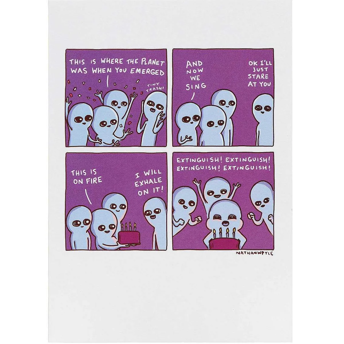 'Extinguish' Greetings Card>Strange Planet Shop