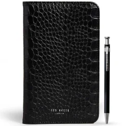 Alffiie Croc Effect Black Travel Organiser With Pen>Ted Baker Discount