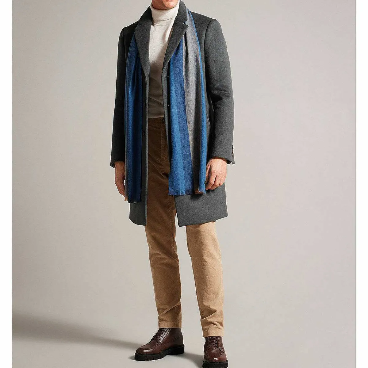 Alfredy Blue & Camel Striped Woven Scarf>Ted Baker Best