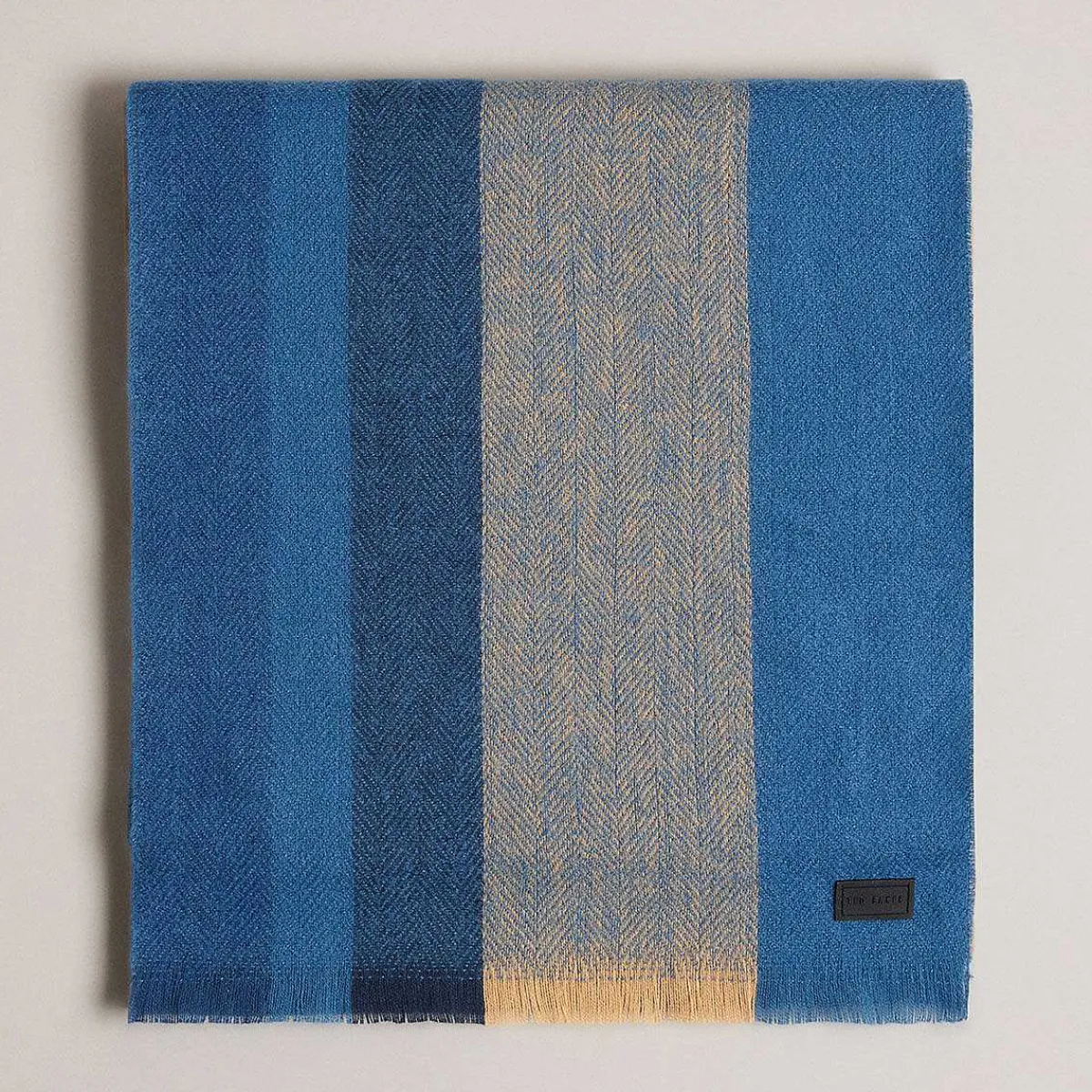 Alfredy Blue & Camel Striped Woven Scarf>Ted Baker Best