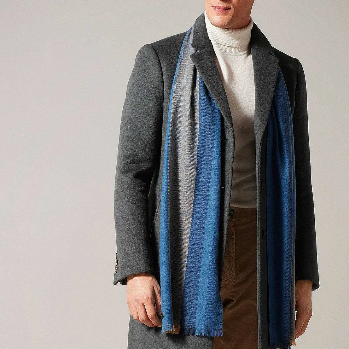 Alfredy Blue & Camel Striped Woven Scarf>Ted Baker Best
