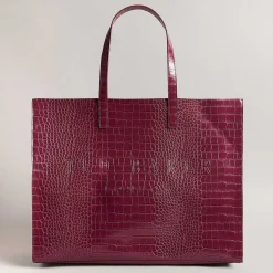 Alliccon Icon Extra Large Deep Purple Croc Bag>Ted Baker Clearance