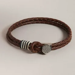 Coen Stone Woven Leather Bracelet><noscript><img width=