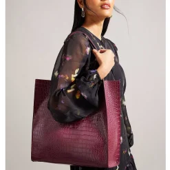 Croccon Icon Large Deep Purple Croc Bag>Ted Baker Shop