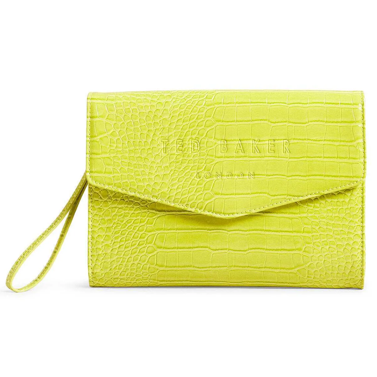 Crocey Lime Croc Envelope Pouch>Ted Baker Fashion