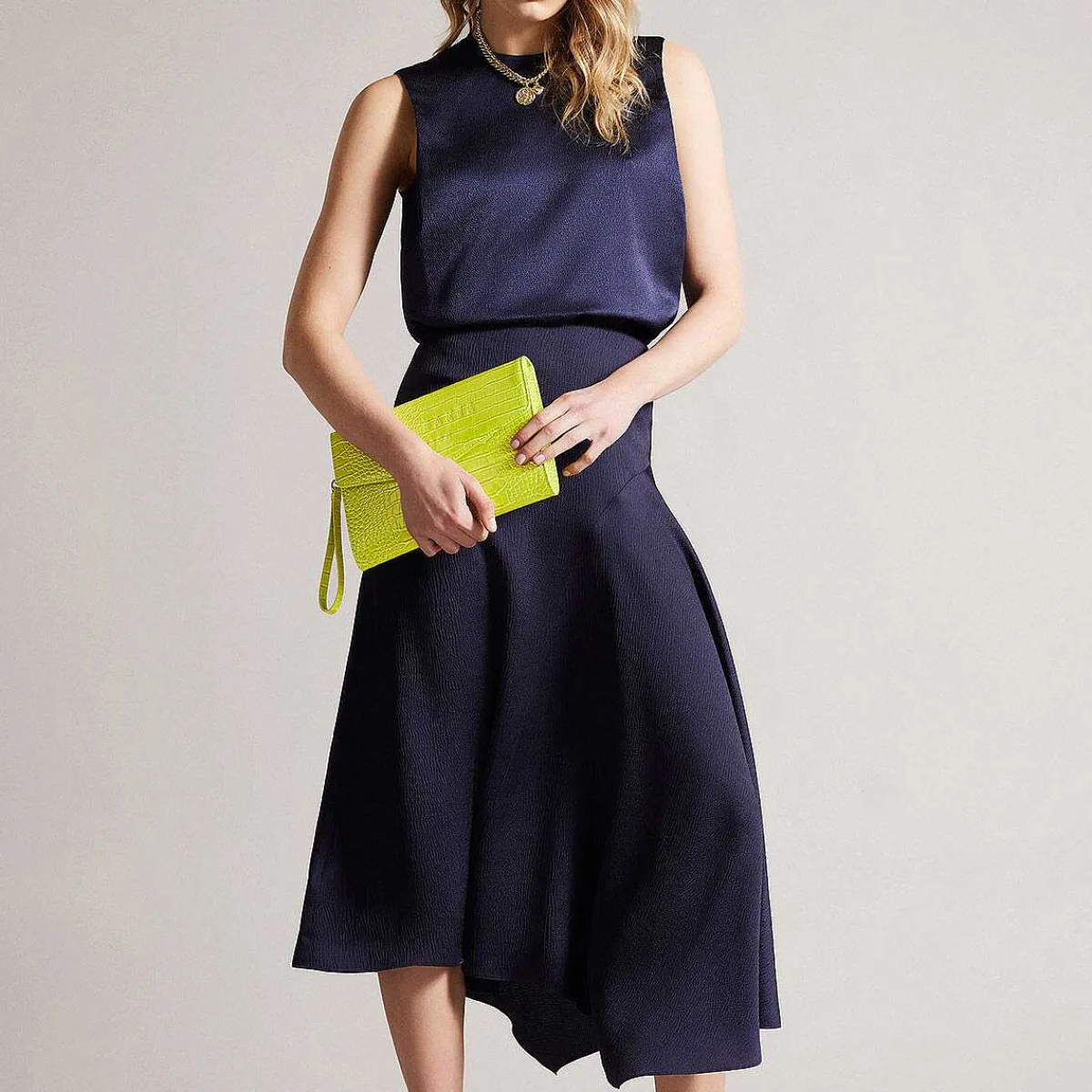 Crocey Lime Croc Envelope Pouch>Ted Baker Fashion