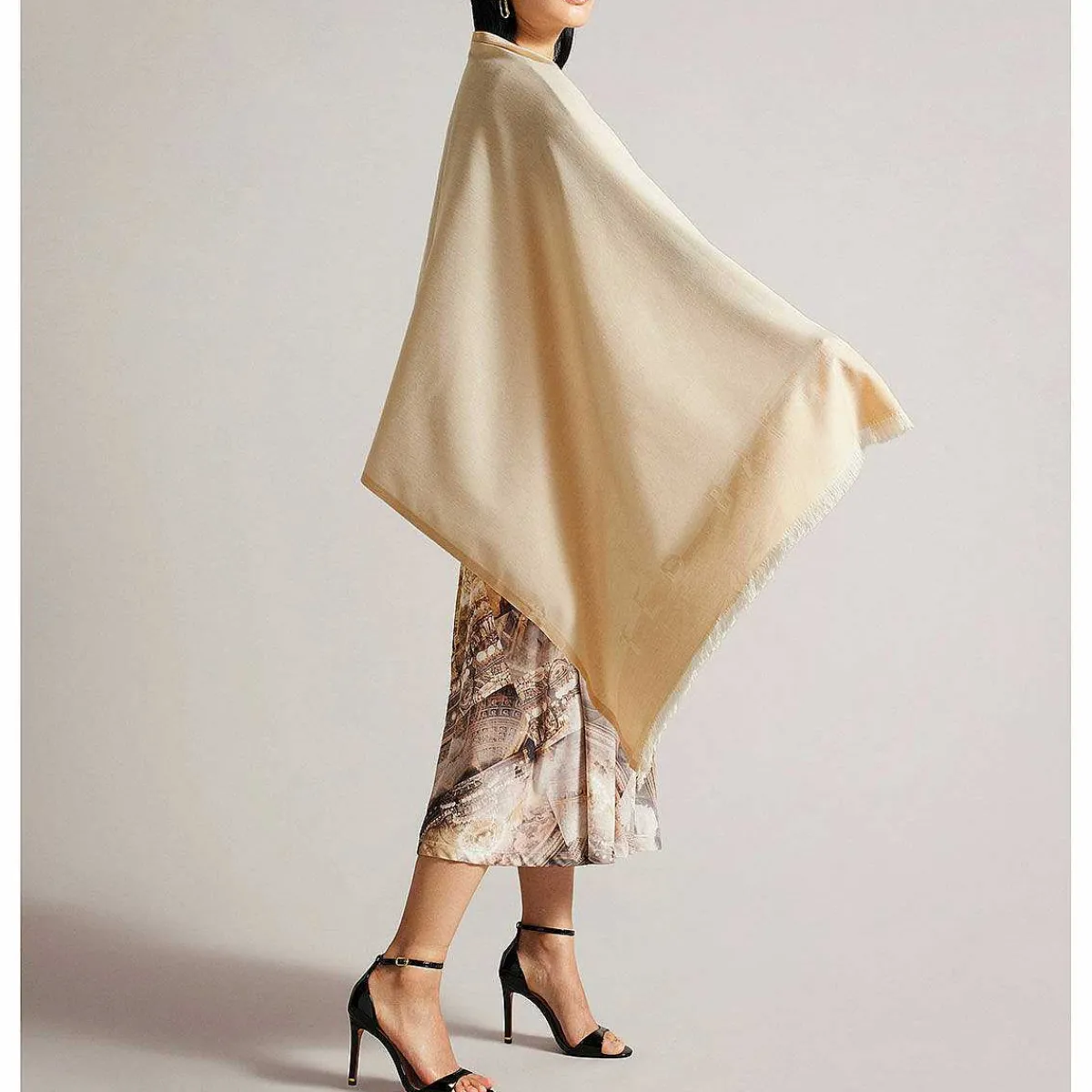 Esteli Logo Natural Long Scarf>Ted Baker Shop