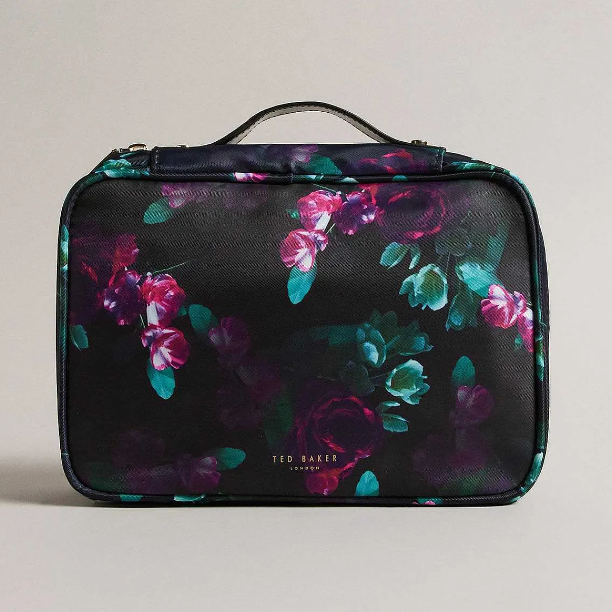 Haritte Black Floral Small Hanging Travel Wash Bag>Ted Baker Best Sale